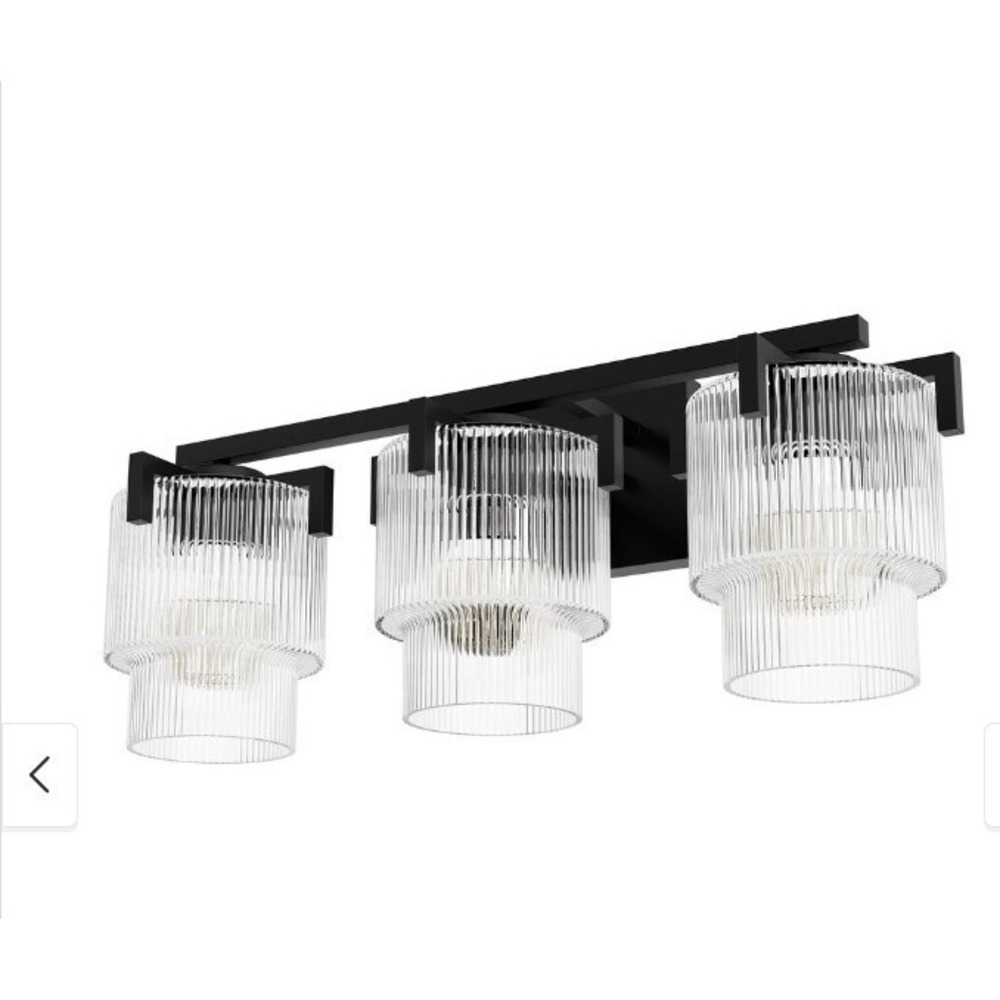 Hunter Lightning Ontario Three Light Vanity Fixture Matte Black